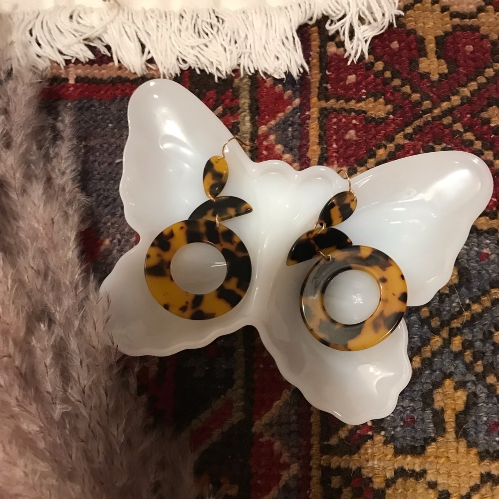 Geometric Tortoise Dangle Earrings - image 2